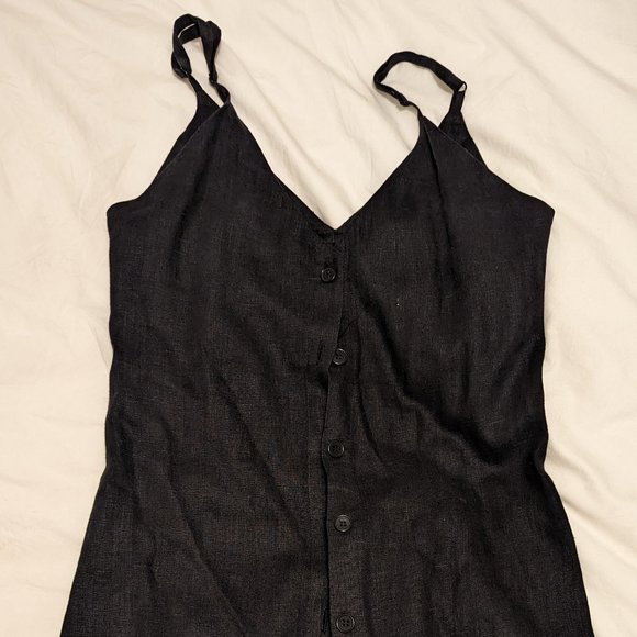 Reformation Dresses & Skirts - Reformation Black Linen Button-Down Dress Size Small